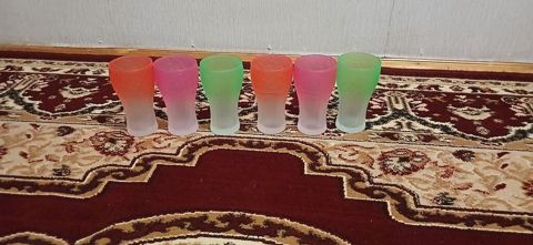 Stəkanlar, rəng - Narıncı, Şüşə, 6 ədədli dəst, 250 ml — Dining tableware