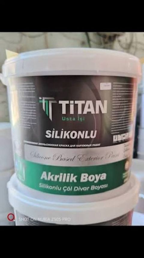 Silikonlu Fasad üçün boya, Titan, 15 kq, Suya davamlı — Digah
