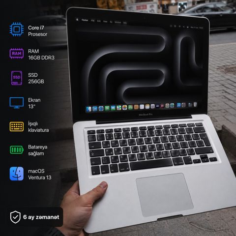 Apple MacBook Pro 13, core i7, 16GB RAM, SSD 256 — Bakı