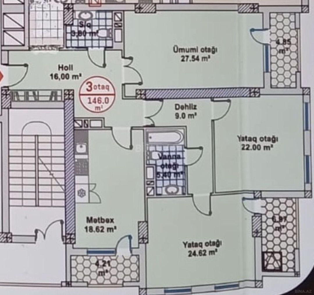 Satılır 3 otaqlı yeni tikili 146 m² — Mənzil, Bakı (3)