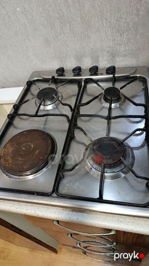 Qaz-elektrik kombinə edilmiş plitə paneli - 60 sm enində, paslanmayan — Bakı