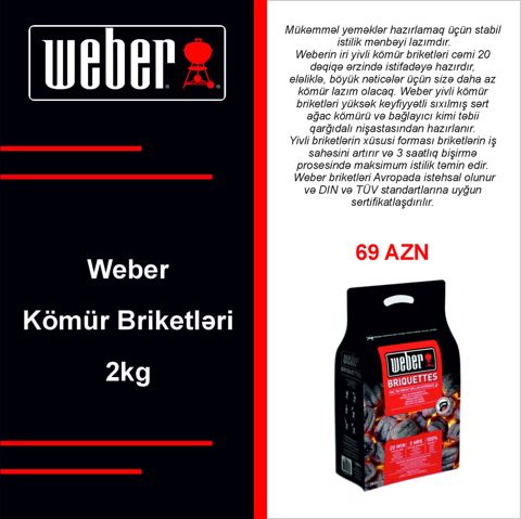 Weber Kömür Briketləri (2 KG) — Bakı