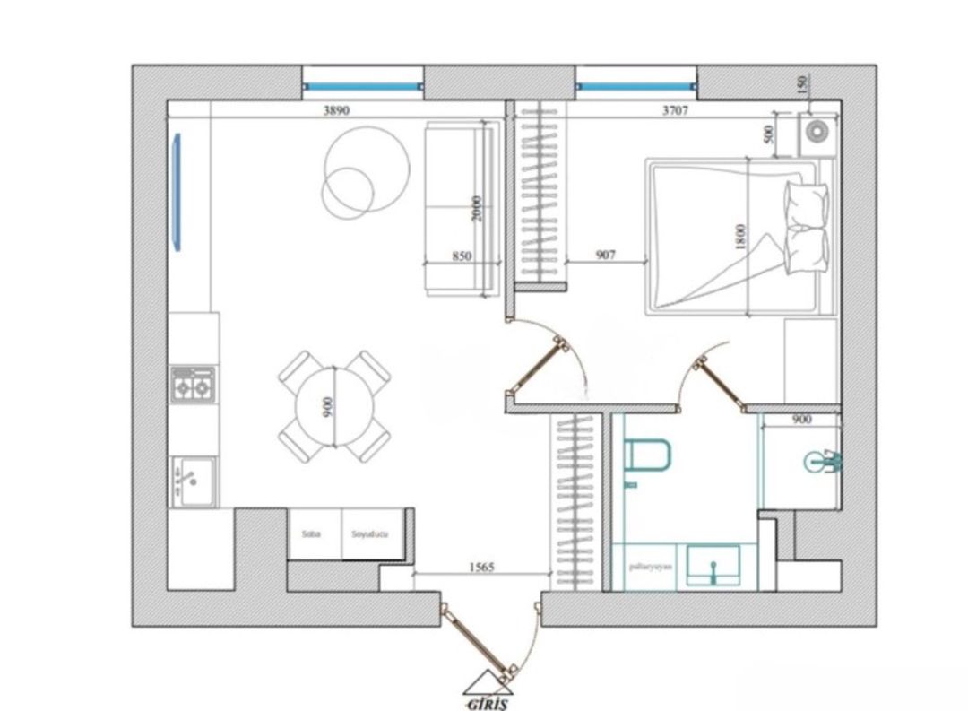 Satılır 2 otaqlı yeni tikili 44.5 m² — Mənzil, Bakı (4)