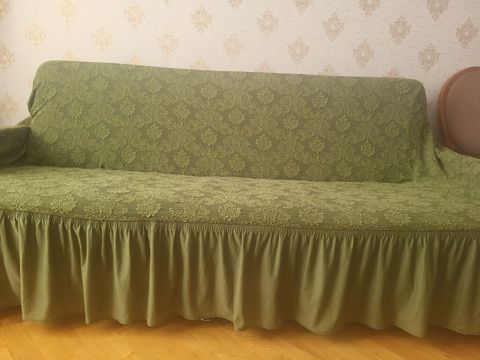 Yaşıl rəngli divan örtüsü 2 denesi - Model: 3 yerlik divanlar üçün — Bakı