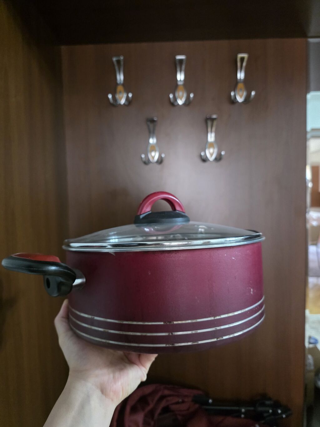 Rəng - Qırmızı, Alüminium — Bişirmə qabları, Bakı (5)