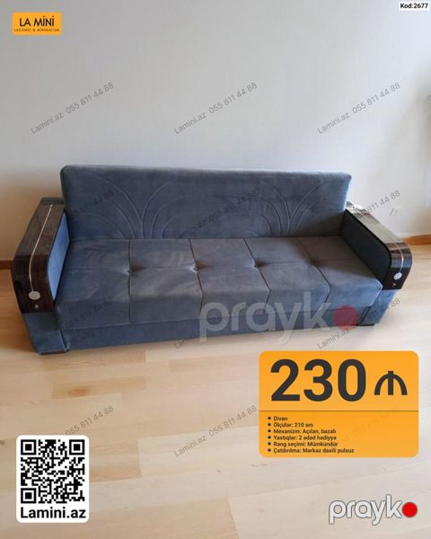 Divan – La Mini - Ölçü: 210 sm - Mexanizm: Açılan, bazalı (alt