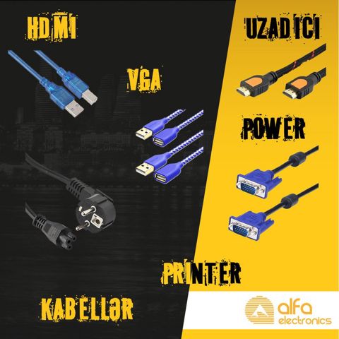 Kabellər (Hdmi, VGA, USB, Uzadıcı) — Bakı