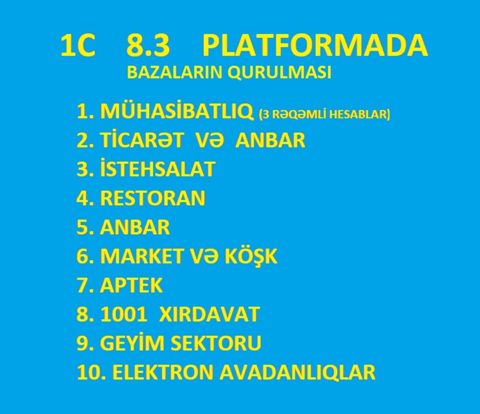 1C proqramının yazılması — Bakı