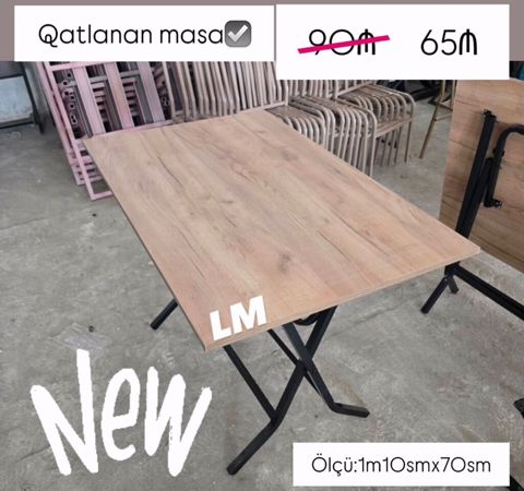 Qatlanabilən masa - Ölçü: 110 sm x 70 sm - Tətbiq sahəsi: ev, balkon — Mehdiabad