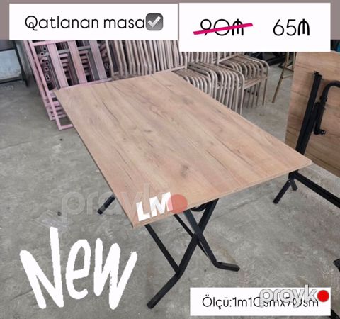 Qatlanabilən masa - Ölçü: 110 sm x 70 sm - Tətbiq sahəsi: ev, balkon — Mehdiabad