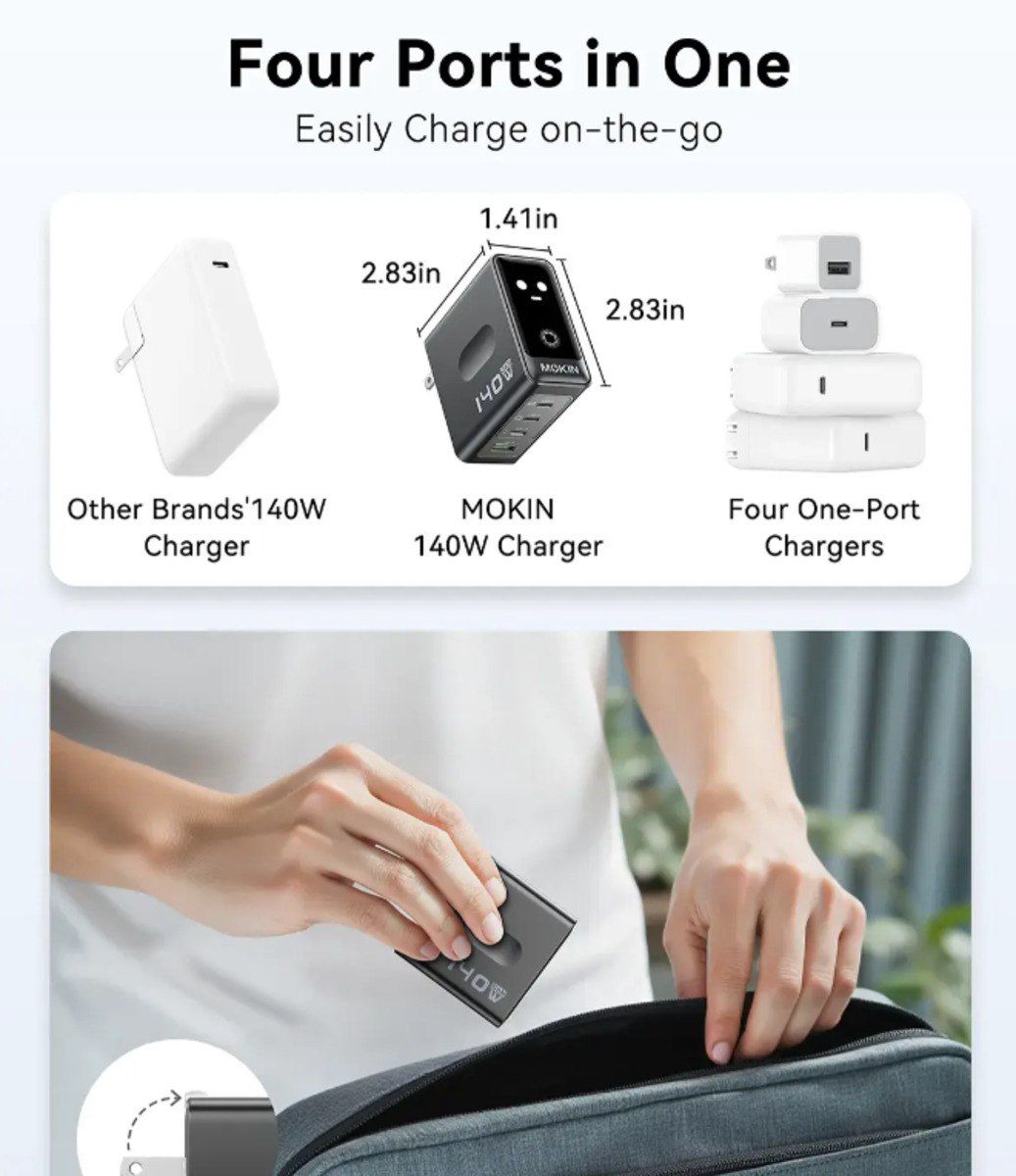 Anker Laptop Charger (140W, 4-Port) — Periferik cihazlar, Bakı (5)