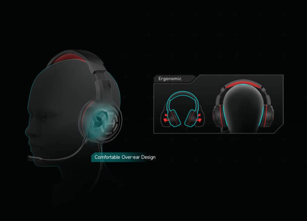 Headphones "Edifier G20 Virtual 7.1 Surround Sound Gaming Headset, Φ50mm unit, 100dB, 20H — Səs texnikası, Bakı (6)