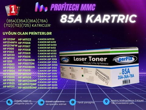 Kartric 85A 78U-78A-85A-35A-36A-CE278A-CE285A-CB435A-CB436A-Universal — Bakı