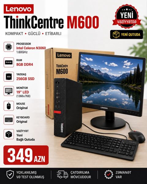 Lenovo ThinkCentre M600 + Monitor — Bakı