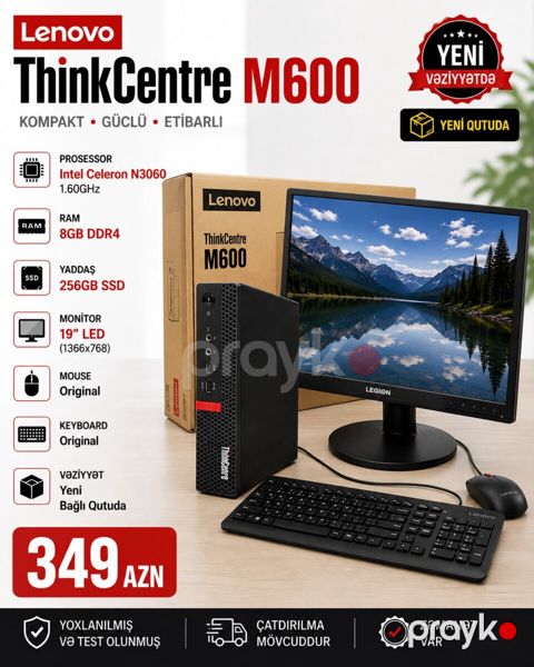 Lenovo ThinkCentre M600 + Monitor — Bakı