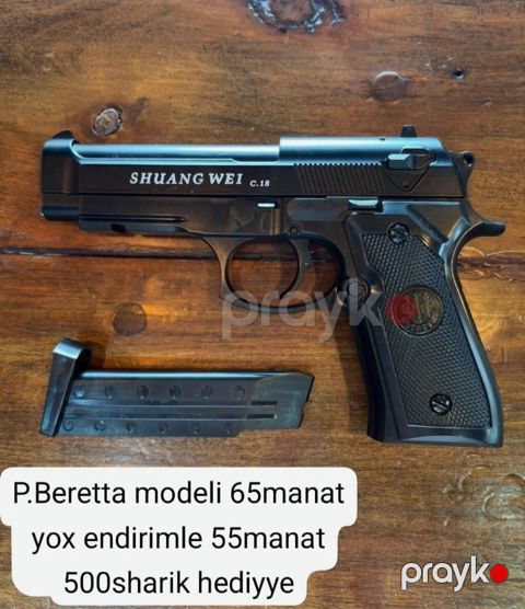 Shuang Wei C.18 – P.Beretta üslublu pnevmatik/oyuncaq tapança. Korpus — Qazax
