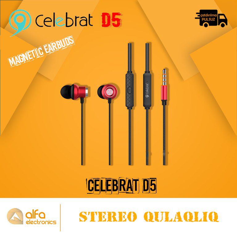 "Celebrat D5 Heavy Bass" maqnitli qulaqcıq — Səs texnikası, Bakı (3)