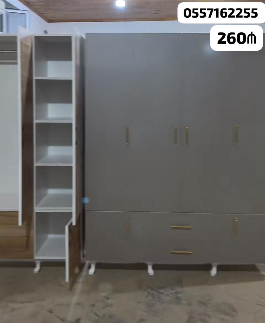 Məhsul: Geniş həcmli paltar dolabı - Model: 5 qapılı, alt hissədə 2 — Şkaflar, Bakı (2)