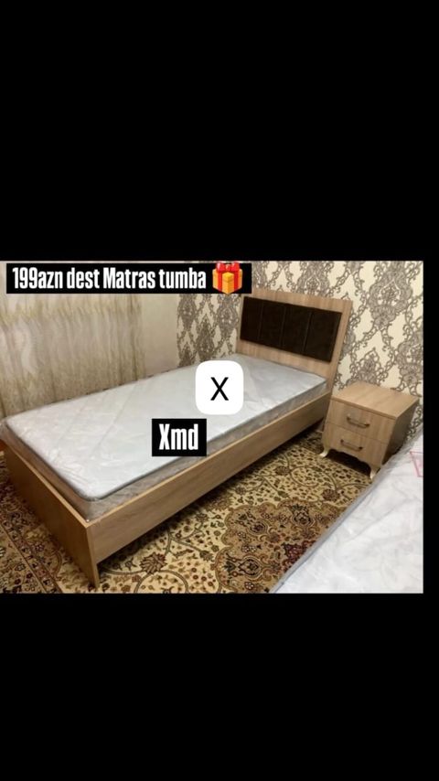 Məhsul: Tək nəfərlik çarpayı dəsti Tərkib: - Çarpayı karkası (açıq — Bakı