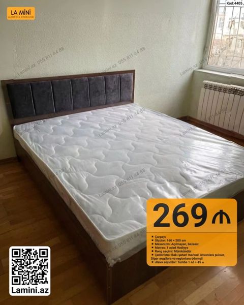 LA Mını çarpayı - Ölçülər: 160 x 200 sm - Mexanizm: Açılmayan — Bakı