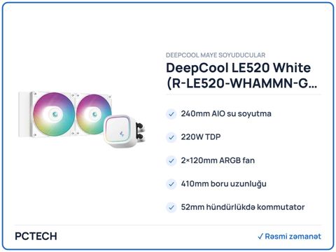 DeepCool LE520 White (R-LE520-WHAMMN-G-1) — Bakı