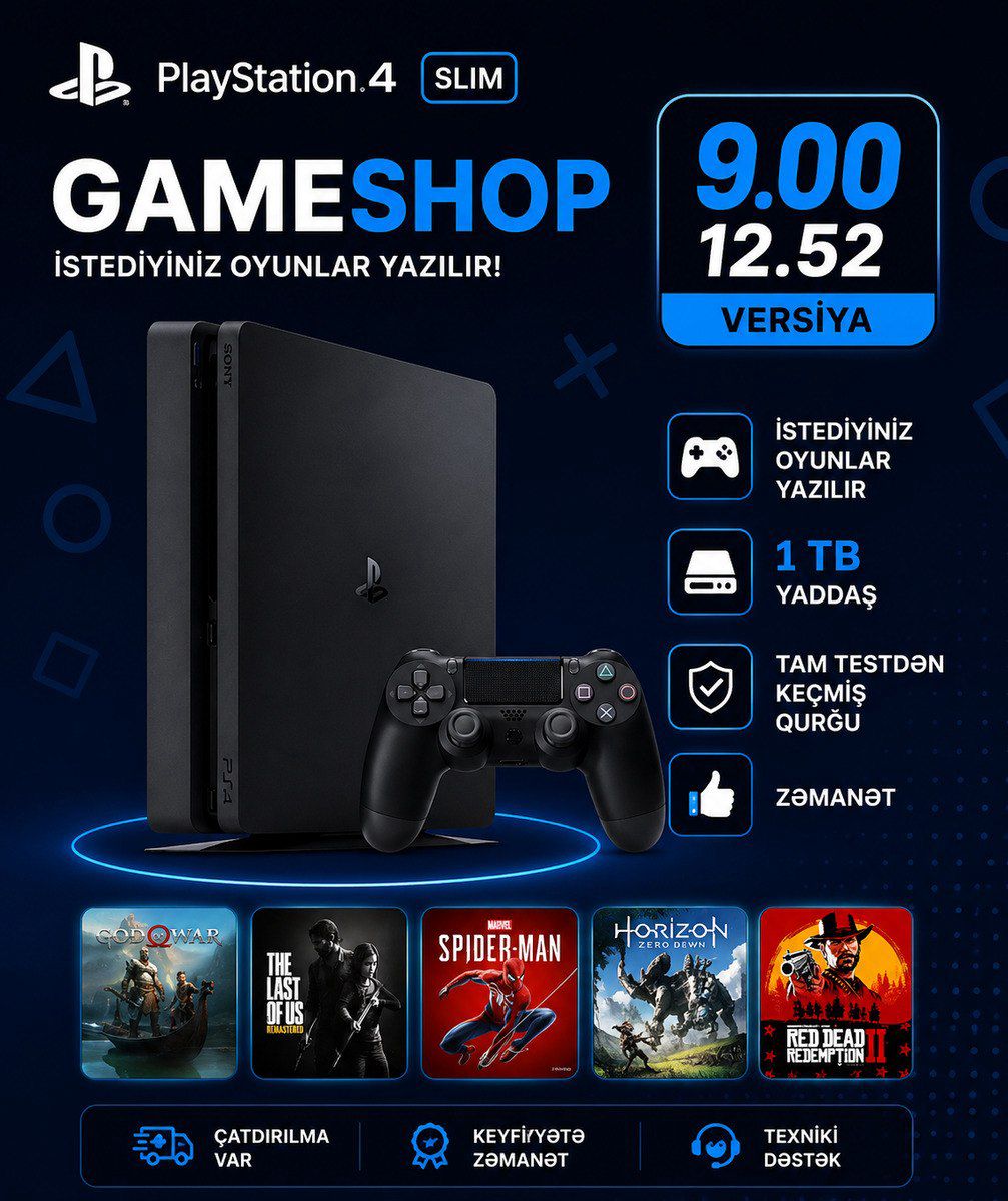 Sony PlayStation 4 9.00 Slim — Oyunlar, konsollər və proqramlar, Bakı