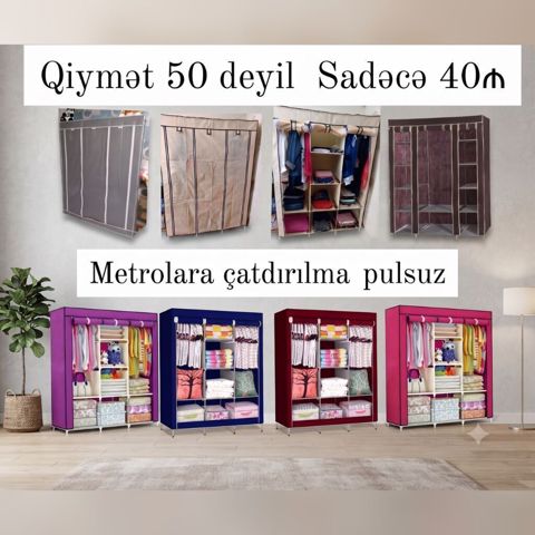 Dolab Qarderob Endirimlə Qiymət 40 Metal kanstruksiya — Bakı