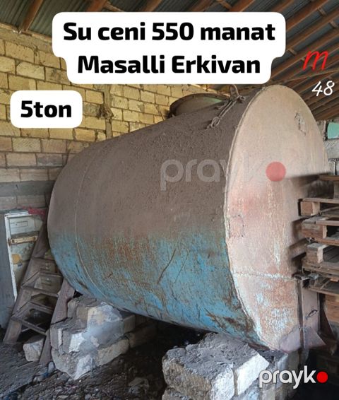 Su çəni – 5 tonluq metal horizontal rezervuar. Xüsusiyyətlər: - Həcm — Masallı