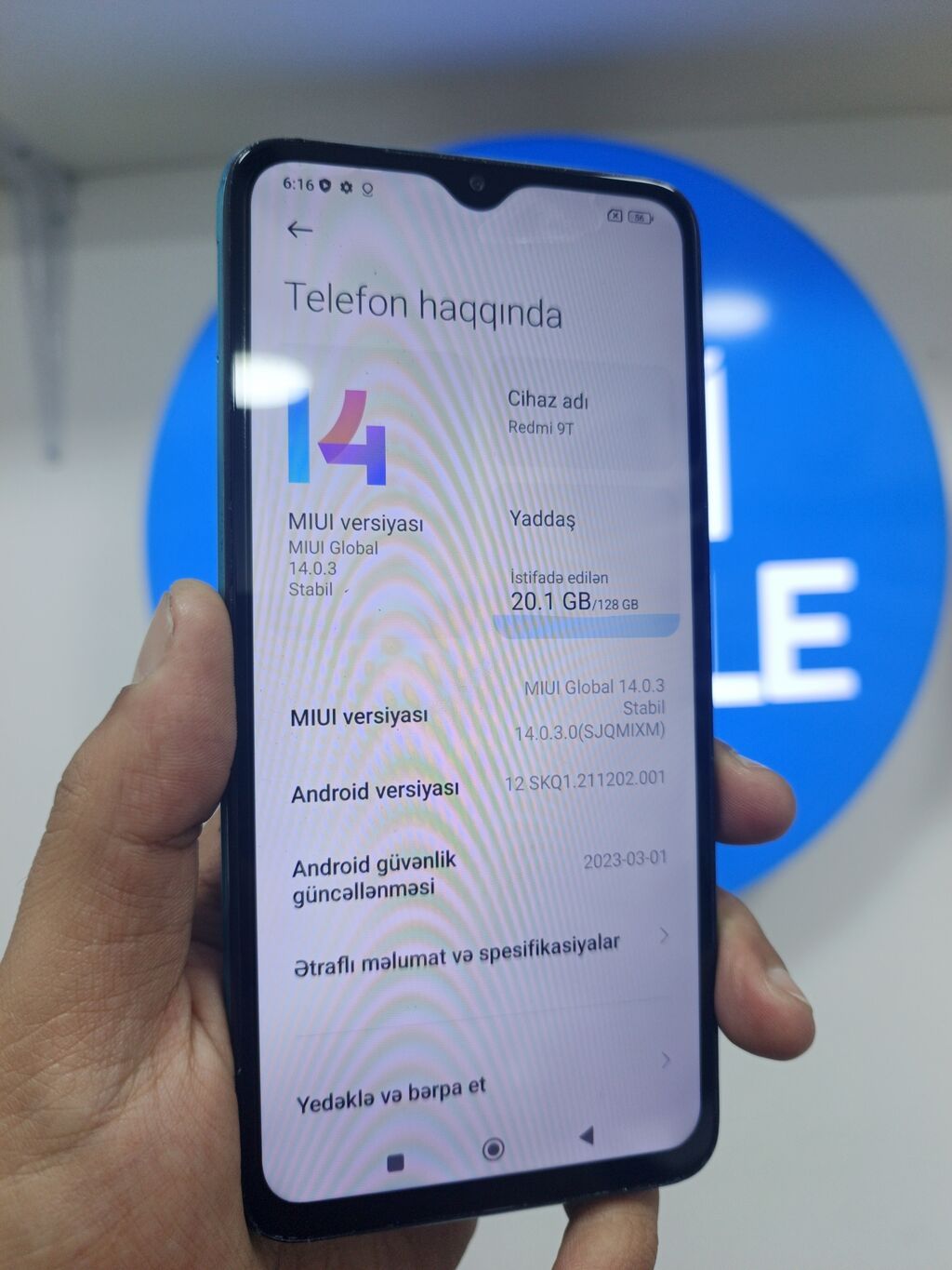 Redmi 9T, 128 GB, rəng - Mavi, Barmaq izi — Xiaomi, Bakı (5)