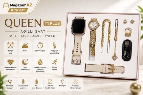 Ağıllı saat Queen T1 Plus Gold — Bakı