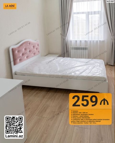 Məhsul: Çarpayı (Kod: 4401) - Ölçü: 160 200 sm - Mexanizm — Bakı