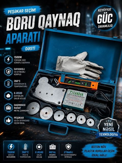 1500W Plastik boru qaynaq aparatı dəsti — Bakı