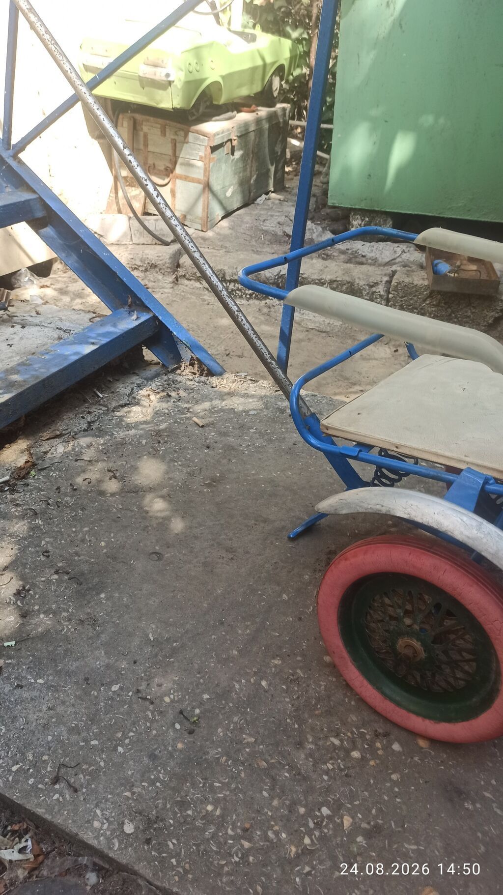 Uşaq üçün metal arabacıq (itamperli itələmə taxtalı) - Konstruksiya — Arabalalar, Bakı (8)