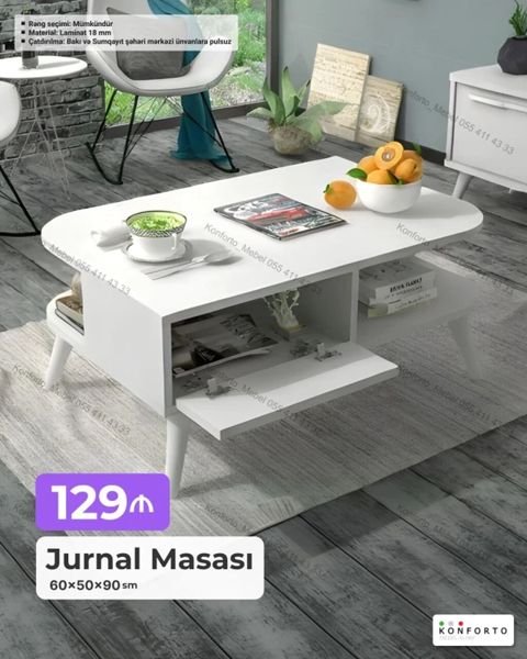 Jurnal masası – 60×50×90 sm Materyal: 18 mm laminat Rəng — Bakı