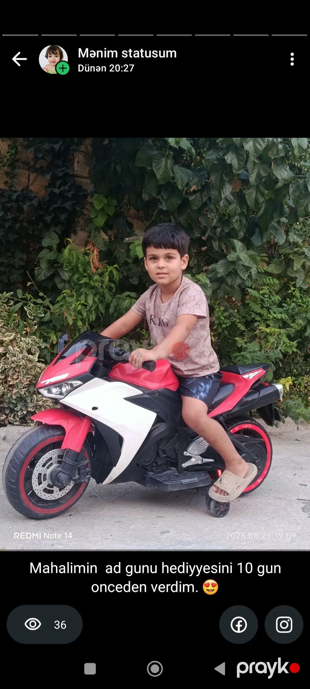 Motsklet usaq surmur deye satilir. islek veziyetdedi. unvan pirsagi — Uşaq avtomobilləri, Digah (5)