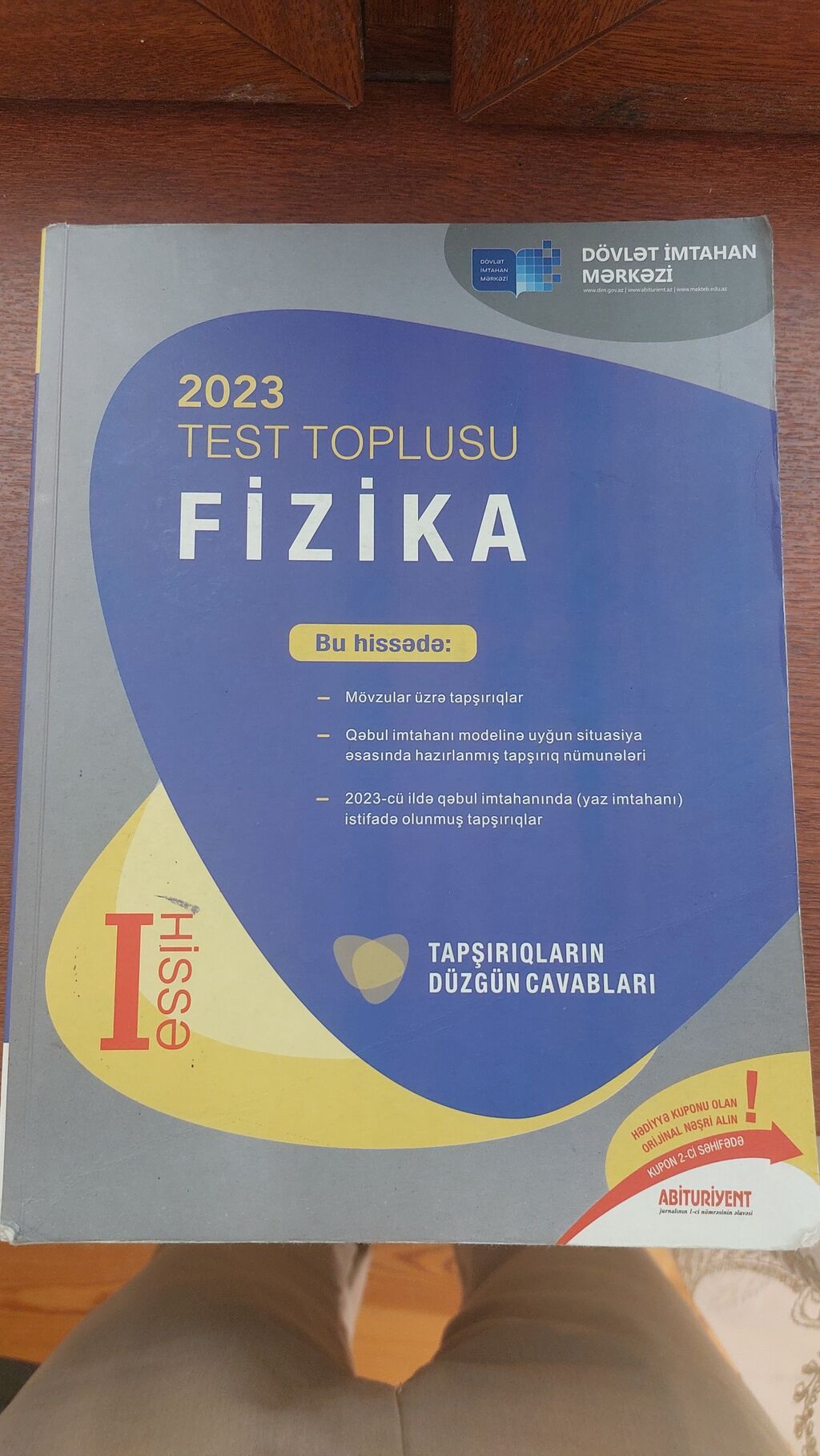 Məhsul: “2023 Test Toplusu – Fizika (I hissə)”, Dövlət İmtahan Mərkəzi — Kitablar, Xudat