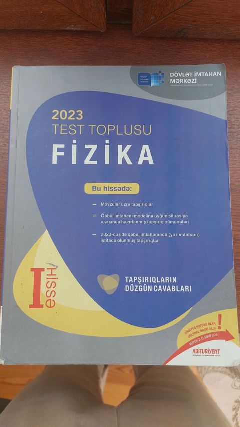 Məhsul: “2023 Test Toplusu – Fizika (I hissə)”, Dövlət İmtahan Mərkəzi — Xudat