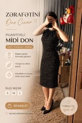 Puantiyeli Midi Don - Zərif, feminin və rahat üslub - Bədəni gözəl — Gündəlik donlar