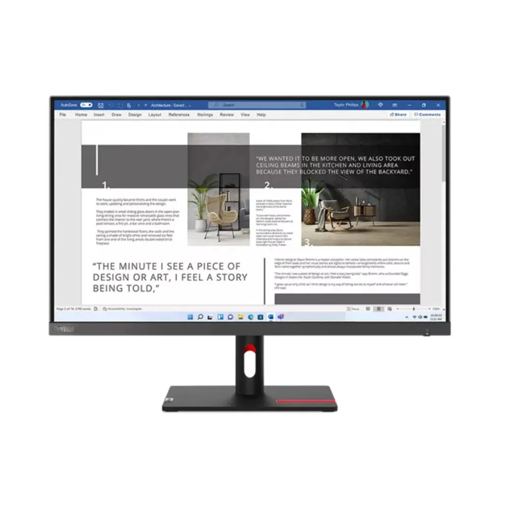 Monitor Lenovo ThinkVision S27i-30 27" FHD (1920x1080) IPS (100Hz, 300 nits, 99% sRGB) - 63DFKAT4EU — Monitors
