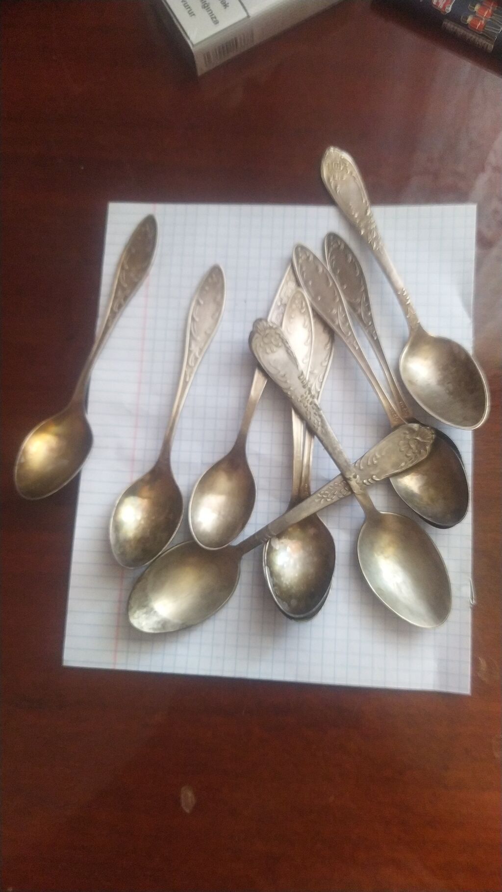 Məhsul: Kiçik metal çay qaşıqları dəsti Melchior qədim qaşıqlar — Qaşıq, çəngəl, bıçaq, Digah (2)