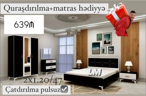 Yataq otağı mebel dəsti – 639₼ Quraşdırılma + matras hədiyyə — Mehdiabad