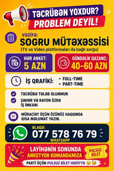 HR menecer tələb olunur, İstənilən yaş, Təcrübəsiz — Bakı