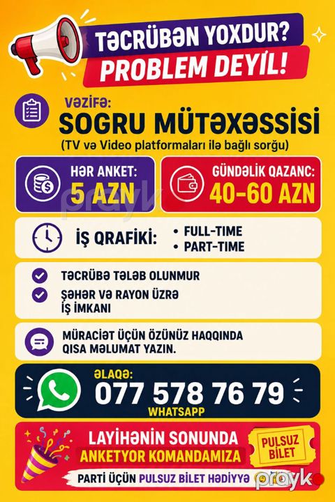 HR menecer tələb olunur, İstənilən yaş, Təcrübəsiz — Bakı