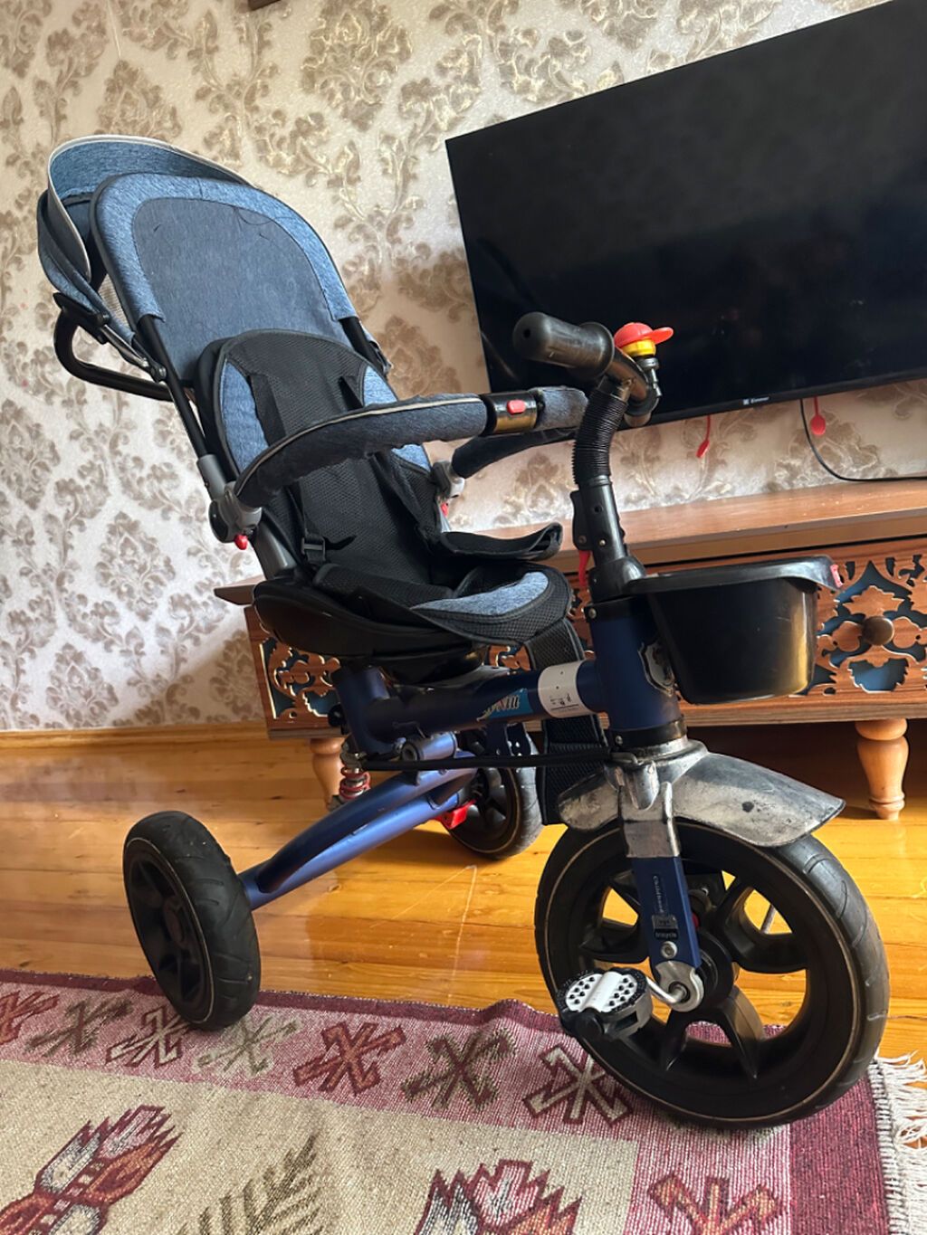 Uşaq üçün 3 təkərli velosiped-araba (tricycle stroller) - Valideyn — Arabalalar, Bakı (2)