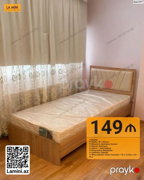LA Mını – Tək nəfərlik çarpayı - Ölçü: 90 200 sm - Mexanizm — Bakı