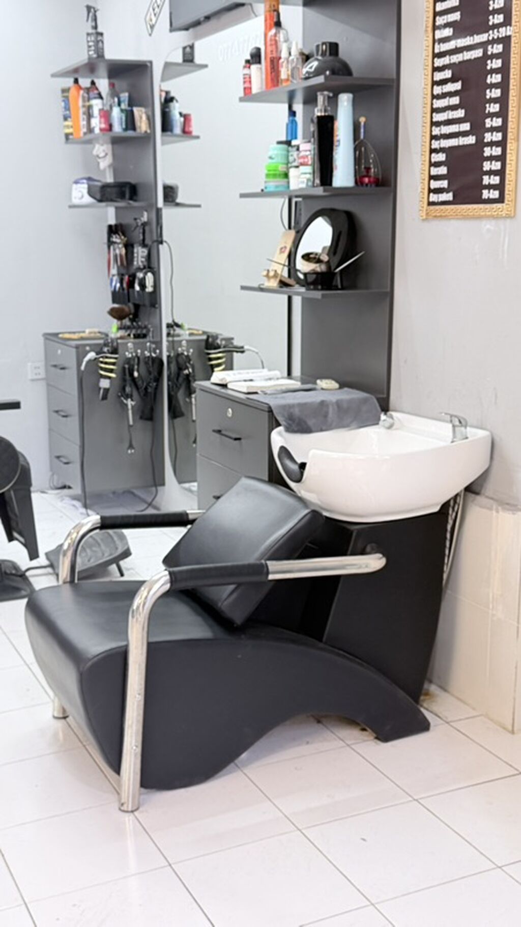 Salon üçün saç yuma kreslosu və lavabo modulu - Komplekt: ergonomik — Kreslo, Mingəçevir (3)
