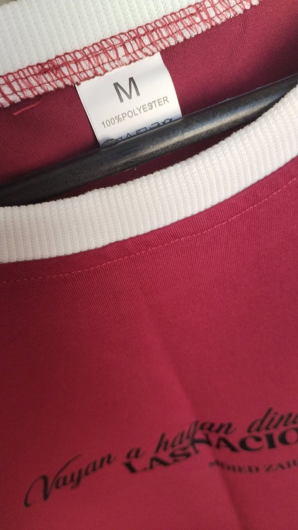 Bordo rəngli oversize qadın köynəyi - Model: qısaqoll, idman — Futbolka və polo, Gəncə (5)