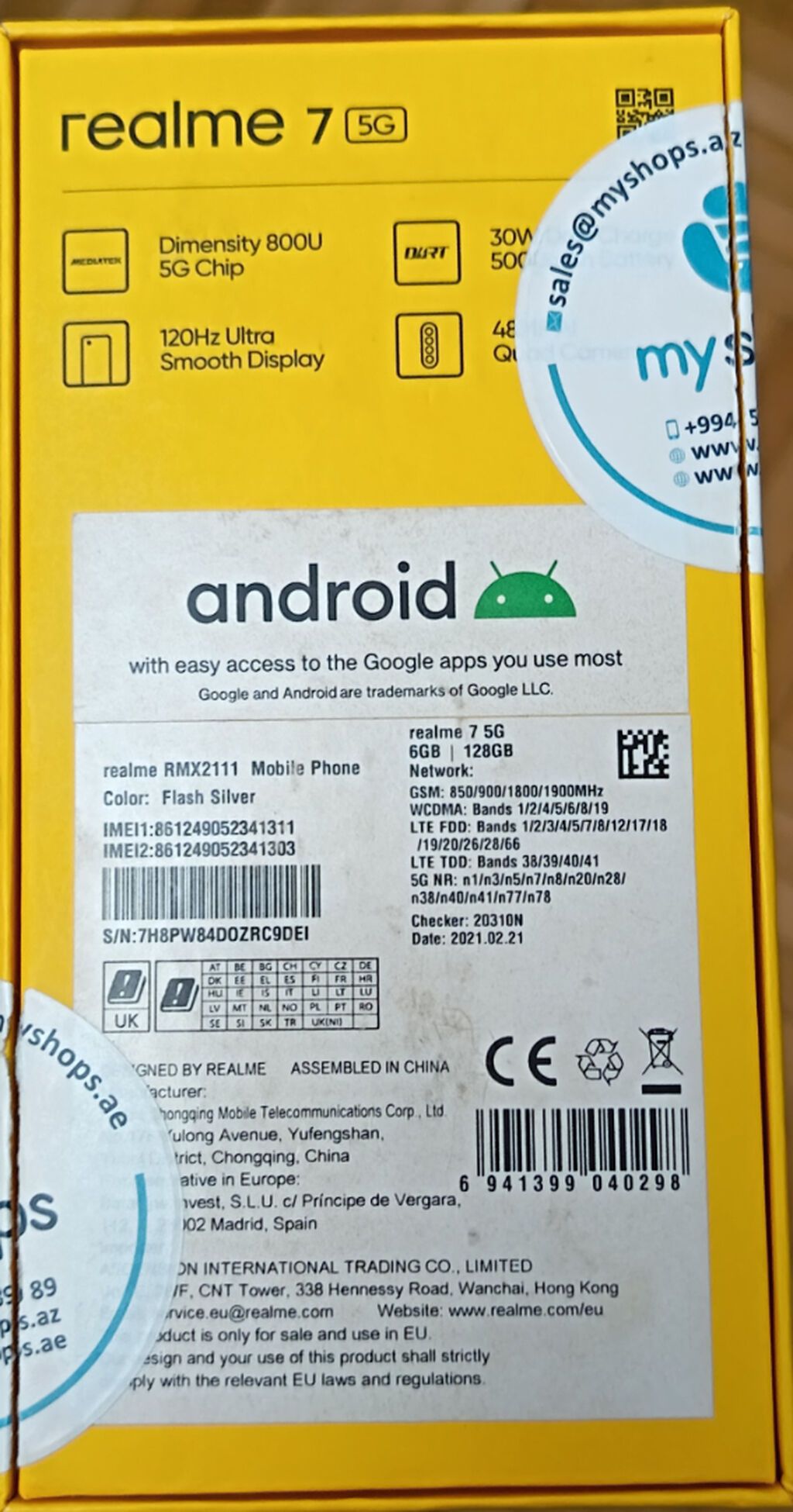 Realme 7 5G, 128 GB, rəng - Göy, İki sim kartlı — Realme, Bakı (2)