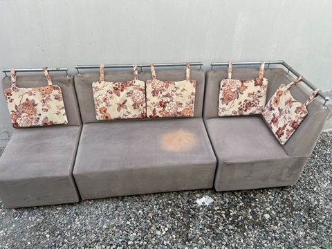 Modul tipli bürünc-boz rəngli yumşaq künc oturacaq dəsti — Bakı
