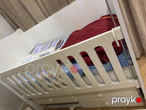 Bebeco uşaq beşiyi - Rəng: ağ - Material: MDF/laminat kombinasiyası — Bakı